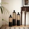 Floor Metal Vases Decorated White Metal vases Set of 3 gorgeous home decoration large glazed metal vases 20.8in/24.8in/28.7in height