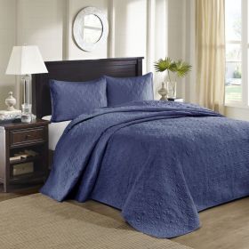 Reversible Bedspread Set Navy King
