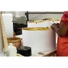 Extra Deep Empire Hardback Lampshade with Washer Fitter, Beige Color Fabric Lampshade for Table Lamps, Natural Linen, 9" Top x 16" Bottom x 12" Height