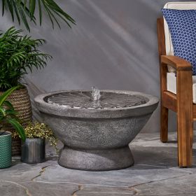 Weather Resistant Floor Fountain, Light Gray, 25.25"W x 25.25"D x 13.60"H