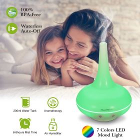Aromatherapy Oil Diffuser - 200ml Ultrasonic Cool Mist wth LED Lights & Auto-Off