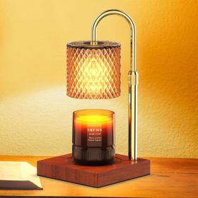 Amber Glass Candle Warmer Lamp - Dimmable Wax Melter with Timer