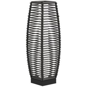 Solar Floor Lamp, Outdoor Rattan Garden Lantern Pathway Light & Decorative Driveway Lighting with Auto On/Off LED Lights for Porch, Yard, Lawn