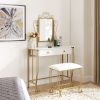 Vanity Table Set with Mirror & Stool,White Makeup Dressing Desk with Drawers for Girls,Women,Bedroom,Gift