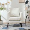 Teddy Fabric Accent Chair, Fabric Armchair Club Chair,Barrel Chair,Upholstered Arm Chair with Solid Wood Legs,Waist Pillow
