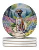 Great Dane Spring Path Large Sandstone Coasters Pack of 4 Absorbent Round Coasters Decor Gifts for Men or Women, 4 in, Multicolor