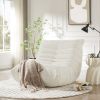 Fireside Chair, Lazy Floor Sofa, Accent Bean Bag Couches, Modern Armless Lounge Chair for Living Room, Apartment, Bedroom, Salon Office (Chenille