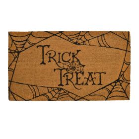 Decorative Halloween Welcome Mat Trick Treat 30x17 inch Natural Coco Coir Mats with Non Slip PVC Backing Indoor Outdoor Mats for Home & Office Floor M