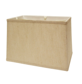 Retro Rectangle Softback Lampshade With Washer Fitter, Natural Fabric Lampshade For Table Lamps, 7x12 Top X 9x14 Bottom X 10.25 Height