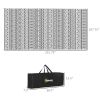 Outsunny Portable Patio Mat Reversible Gray & Cream White Boho Outdoor Rug 9x18 with Carry Bag for RV Camping