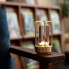 Portable Brass Cordless LED Lantern – Battery Powered Ambient Table Light