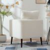 Teddy Fabric Accent Chair, Fabric Armchair Club Chair,Barrel Chair,Upholstered Arm Chair with Solid Wood Legs,Waist Pillow