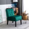 Reese 53" 2Piece Living Room Armless Button Tufted Pattern Accent Chair with Velvet Fabric and Premium High Density Foam Cushion, Green