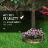 28" Antique Bird Bath Decorative Birdbath Bird Feeder Bowl with Planter Pedestal and Bird Statues, Bronze