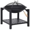 Steel Wood-Burning Bowl with Log Rack