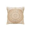 Mandala Fringe Pillow — Soft Beige