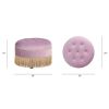 Yolanda 24" Round Upholstered Accent Ottoman, Lavender Velvet