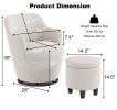 360Â°Swivel Accent Chair with Ottoman, Lounge Sofa with Nail Trim, Living Room Chairs, Bedroom Chair, Vanity Chair, Nursery Glider