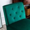 Reese 53" 2Piece Living Room Armless Button Tufted Pattern Accent Chair with Velvet Fabric and Premium High Density Foam Cushion, Green