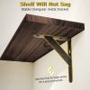 4Packs Corner Floating Shelf Wall Mount Display Storage Shelf Organizer Wood Metal Bedroom Living Room DÃ©cor