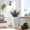 25" H Tall Mental Tapered Planter â€“ Large Outdoor & Indoor Garden Plant Pot with Drainage Hole and Rubber Plug