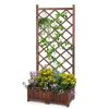 Wood Planter Raised Garden Bed with Trellis