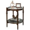 Round Glass Top Side Table with Wooden Shelf â€“ Elegant Accent Table for Living Room or Bedroom