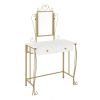 Vanity Table Set with Mirror & Stool,White Makeup Dressing Desk with Drawers for Girls,Women,Bedroom,Gift