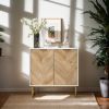 White and Gold Storage Cabinet with 2 Doors, Modern Buffet Sideboard Cabinet with Storage,Accent Cabinet for Living Room, Dining Room, Entryway
