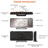Projection Alarm Clock LED Digital Alarm Clock with Dual Alarms Snooze Function 6 Dimmer 7.7in Mirror