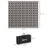 Outsunny Portable Outdoor Rug Reversible Carpet for RV Camping Black White Clover with Carry Bag 8 x 10