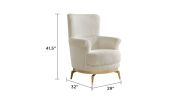 Zoe Modern style Chair made with wood and Gold accents in Cream same as B009P303218 (G is CA inventory, B is NJ inventory)