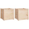 Garden Planters 2 pcs 19.7"x19.7"x19.7" Solid Wood Pine