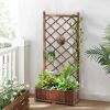 Wood Planter Raised Garden Bed with Trellis