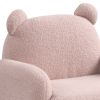 Raelynn 25.5"W Pink Teddy Velvet Bear-Shaped Kids Armchair