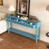 Rustic Entryway Console Table,60" Long Sofa Table with Two Different Size Drawers and Bottom Shelf for Storage