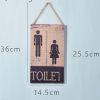 Retro  Wooden Restroom Wall sign-Unisex Toilet Plaque