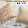 Light Khaki Faux Wool Pillow Covers - Set of 2