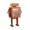 Black Walnut Robot Storage Cabinet, Accent Furniture, Side table