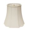 Fancy Octagon Softback Lampshade with Washer Fitter, White Natural Fabric Lampshade for Table Lamps, 10" Top x 16" Bottom x 14" Height