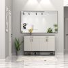 60"x36" Oversized Modern Rectangle Bathroom Mirror with Balck Frame