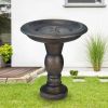 Concrete Bird Bath-Weather-Resistant Outdoor Bowl