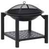 Steel Wood-Burning Bowl with Log Rack