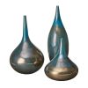 Blue Bronze Glass Vase Set