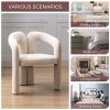 COOLMORE Contemporary Designed Velvet Fabric Upholstered Accent/Dining Chair /Barrel Side Chairs Kitchen Armchair for Living Room set of 2 (Beige Velv
