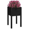 Garden Planter Black 15.7"x15.7"x27.6" Solid Wood Pine