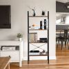 Ladder Shelf, 4-Tier Bookshelf, Storage Rack Shelves, Bathroom, Living Room, Industrial Accent Furniture, Steel Frame, Rustic Brown and Black RT