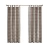 Plaid Faux Leather Tab Top Curtain Panel with Fleece Lining(Only 1 Pc Panel)