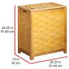 Oceanstar Natural Finished Rectangular Veneer Laundry Wood Hamper with Interior Bag RHV0103N