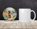 Vizsla Spring Path Large Sandstone Coasters Pack of 4 Absorbent Round Coasters Decor Gifts for Men or Women, 4 in, Multicolor